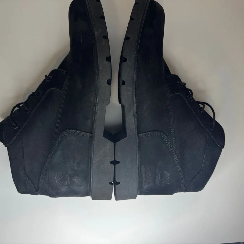 Timberland Boys Premium Boot Waterproof Black Leather Lace Up Sz 12